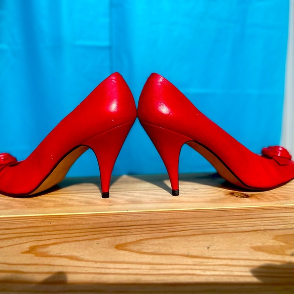 Vintage genuine leather heels red size 6 - Picture 9 of 9